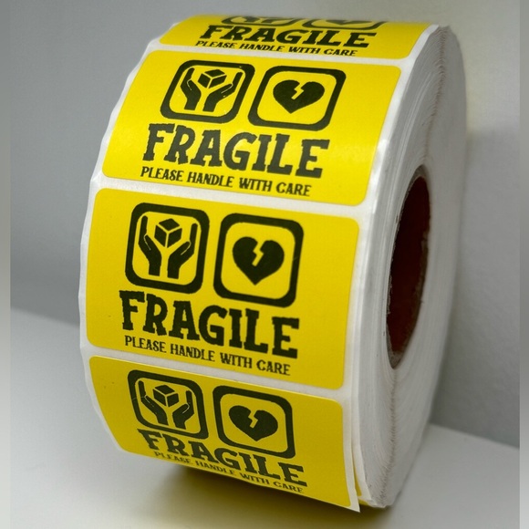 STICKERAFT Other - Fragile Please handle with care sticker, shipping supplies, cute fragile sticker